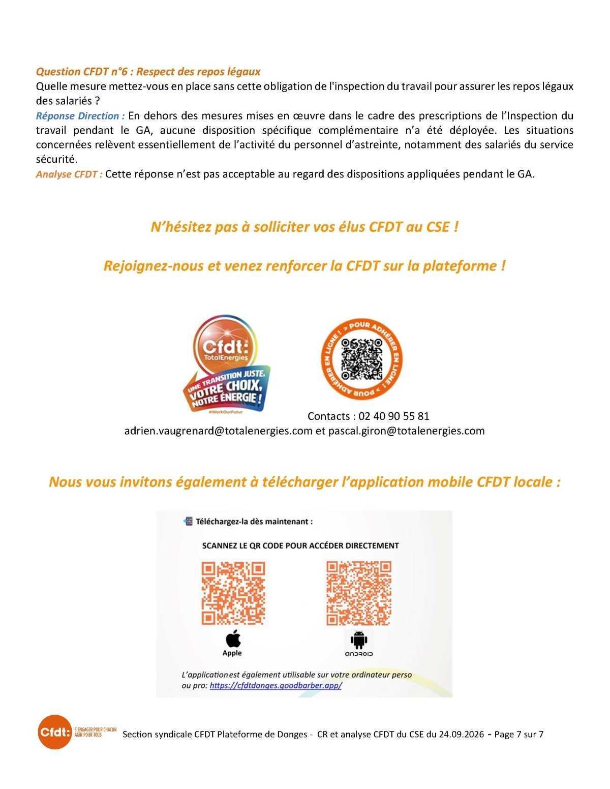 Compte rendu CSE du 24 septembre