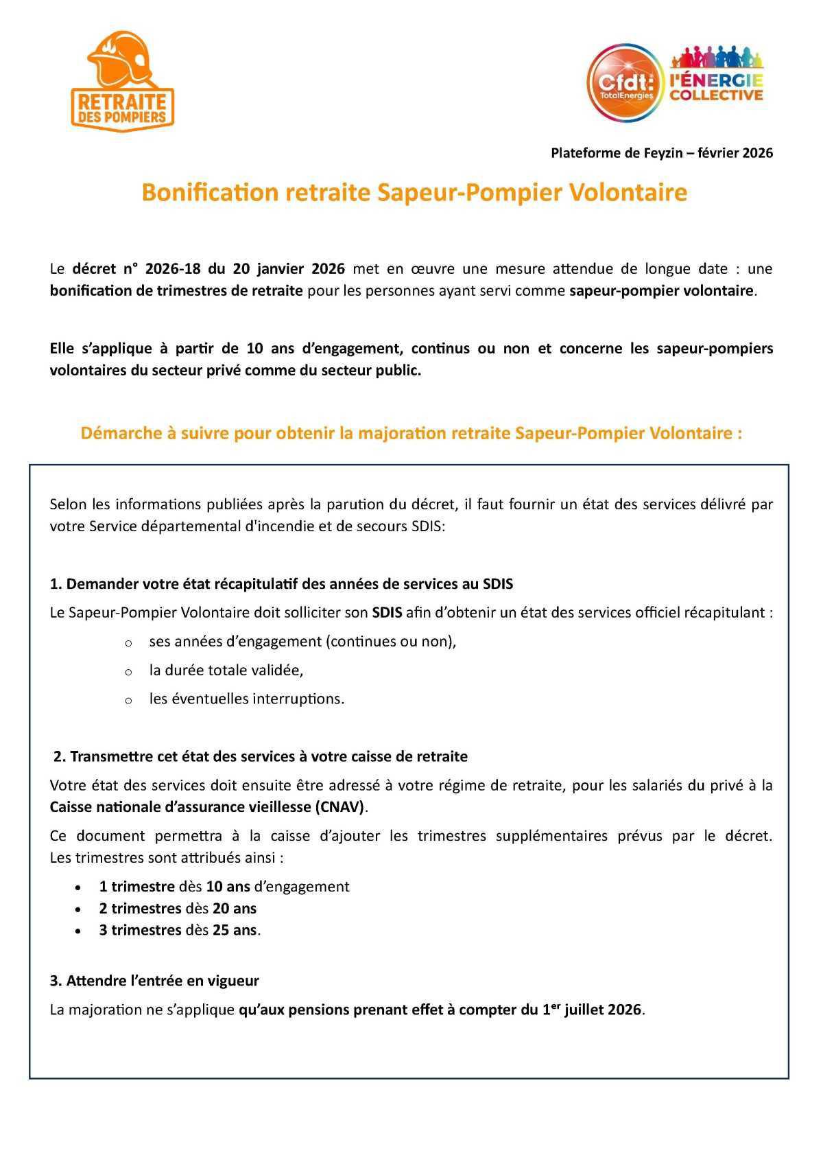 Bonification retraite Sapeur Pompier Volontaire Bonification retraite Sapeur Pompier Volontaire