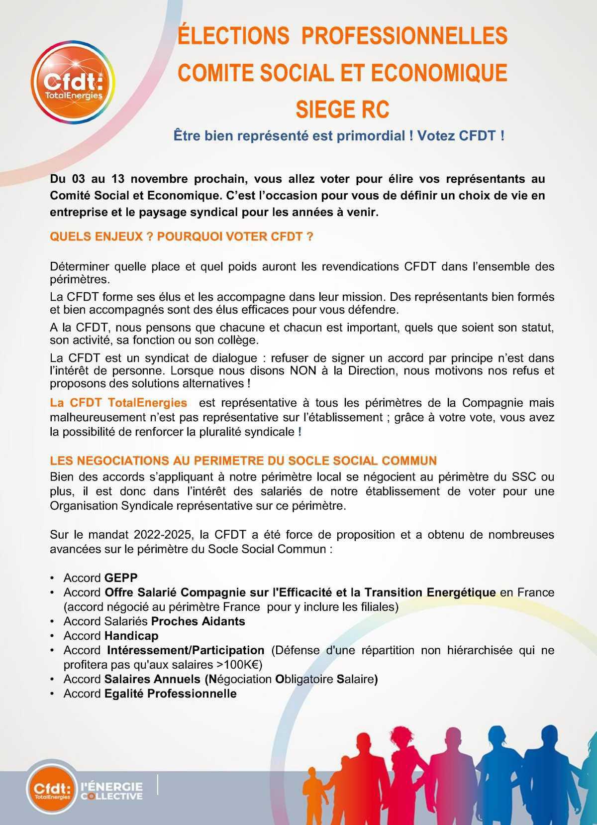 Elections professionnelles - Profession de Foi CFDT