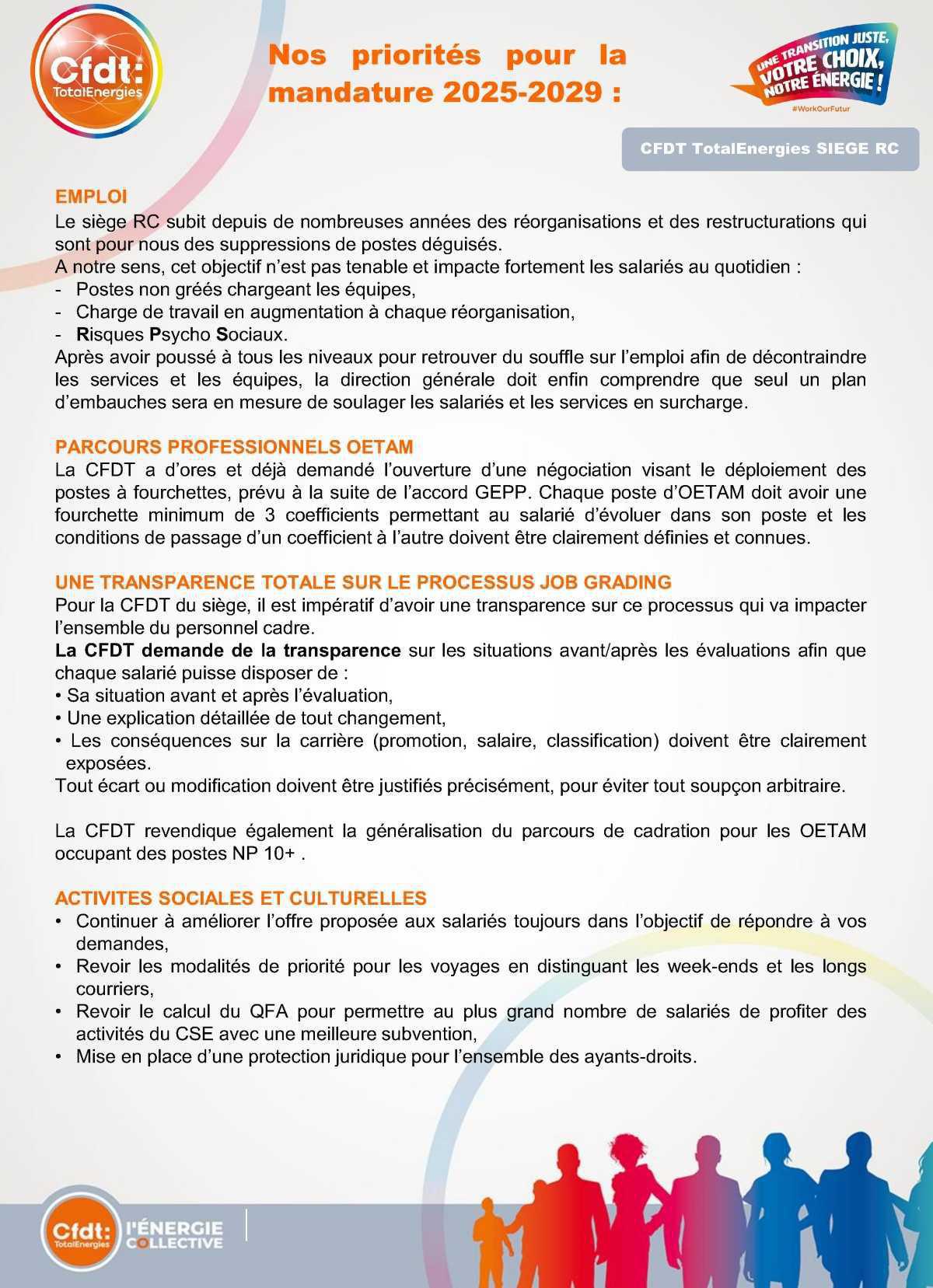 Elections professionnelles - Profession de Foi CFDT