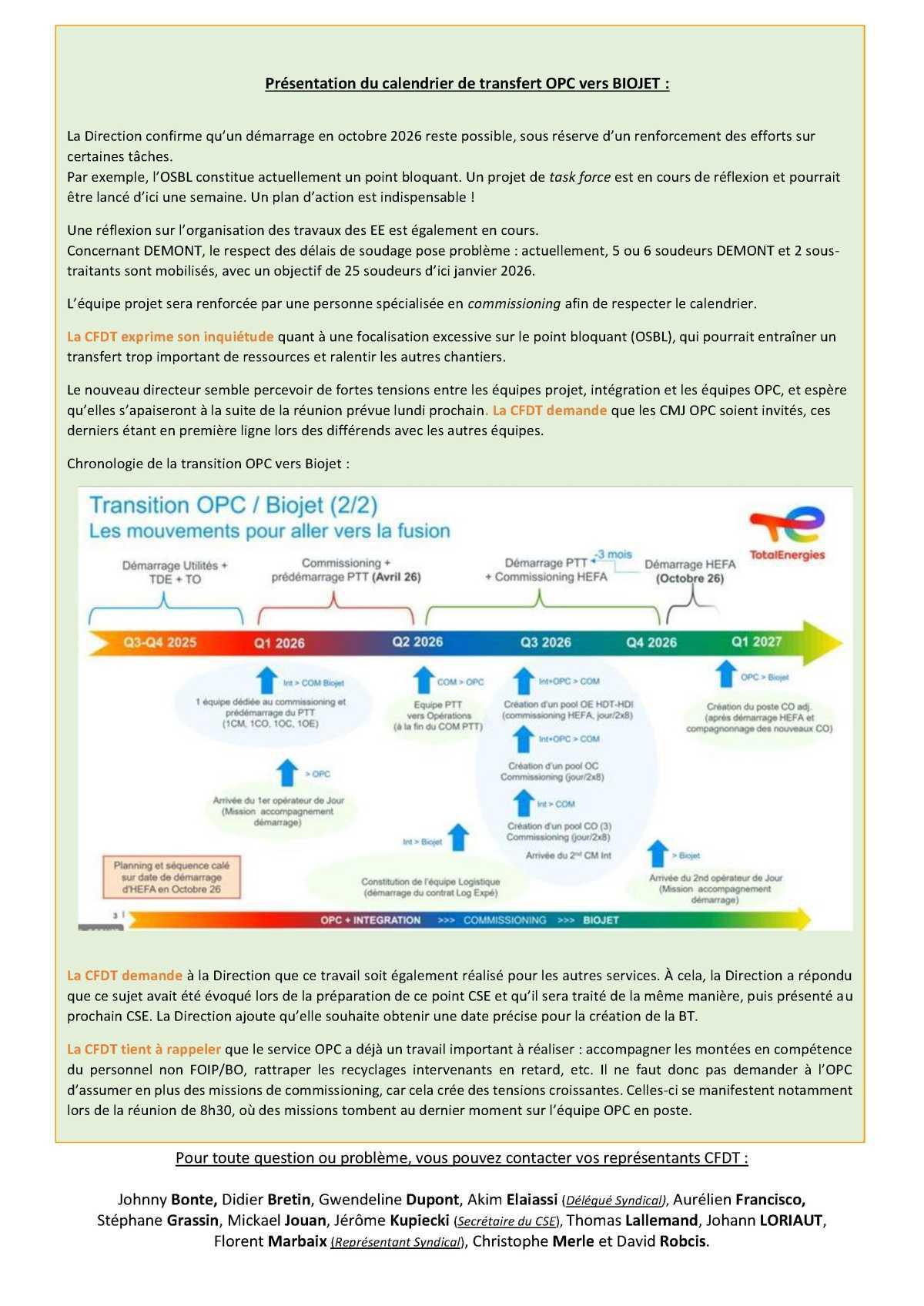 CSE du 20/11/25 - Informations syndicales CFDT
