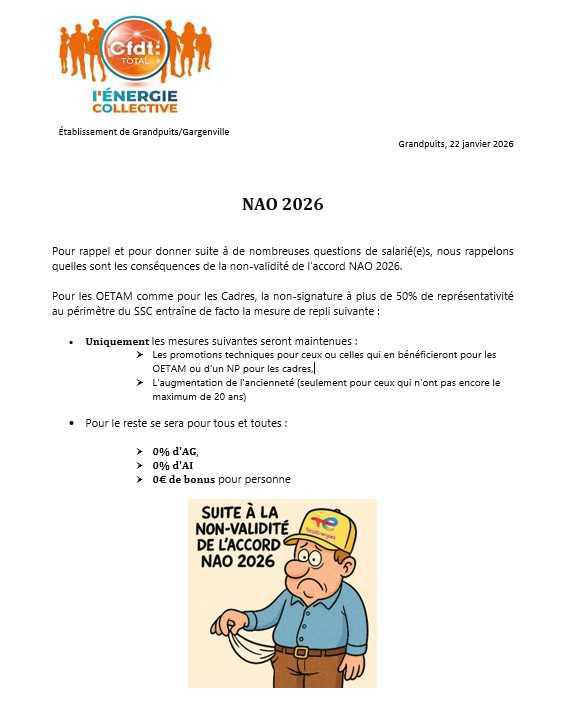 Résumé de l'Accord NAO 2026