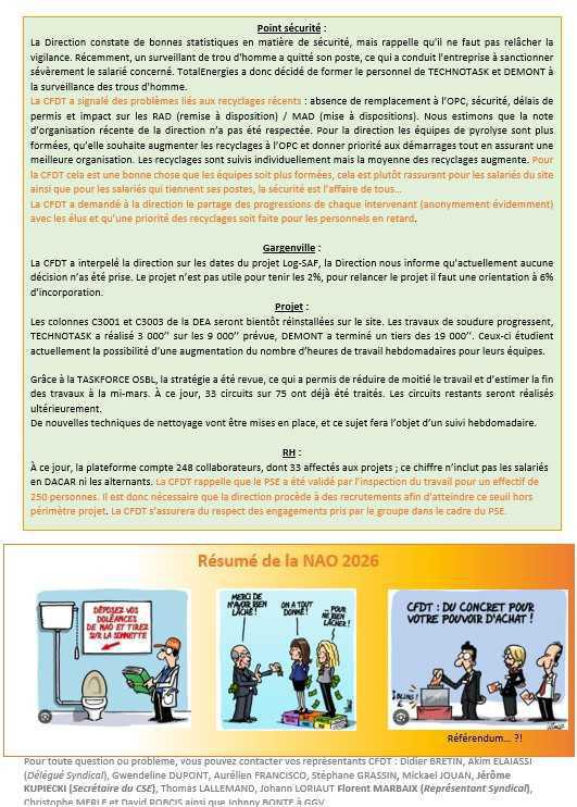 CSE du 22/01/26 - Informations syndicales CFDT
