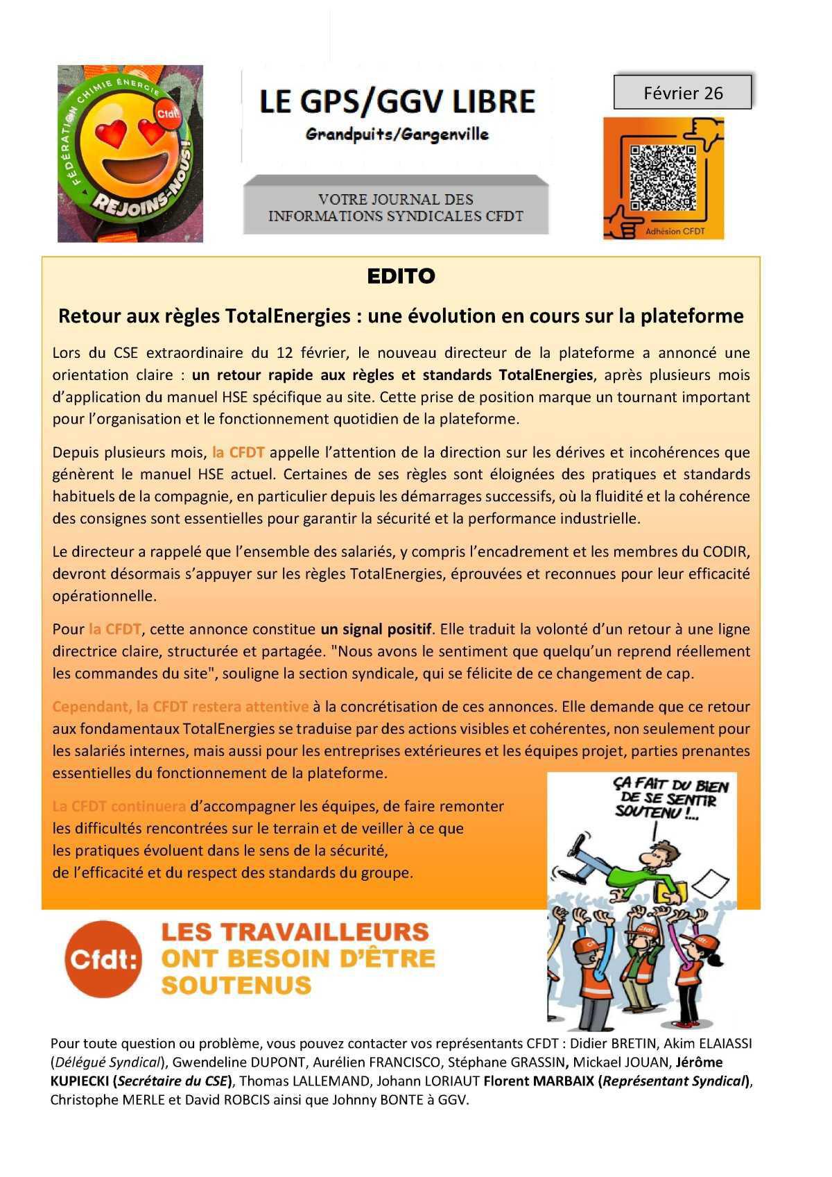 CSE Février - Informations syndicales CFDT