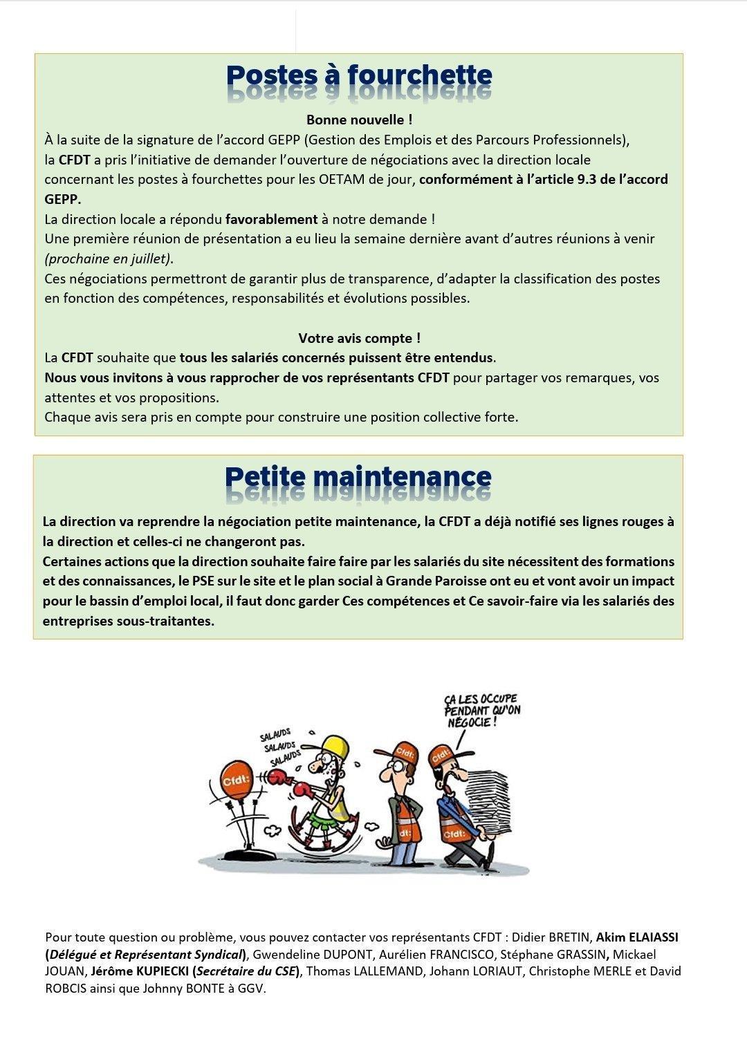 CSE Mai - Informations syndicales CFDT