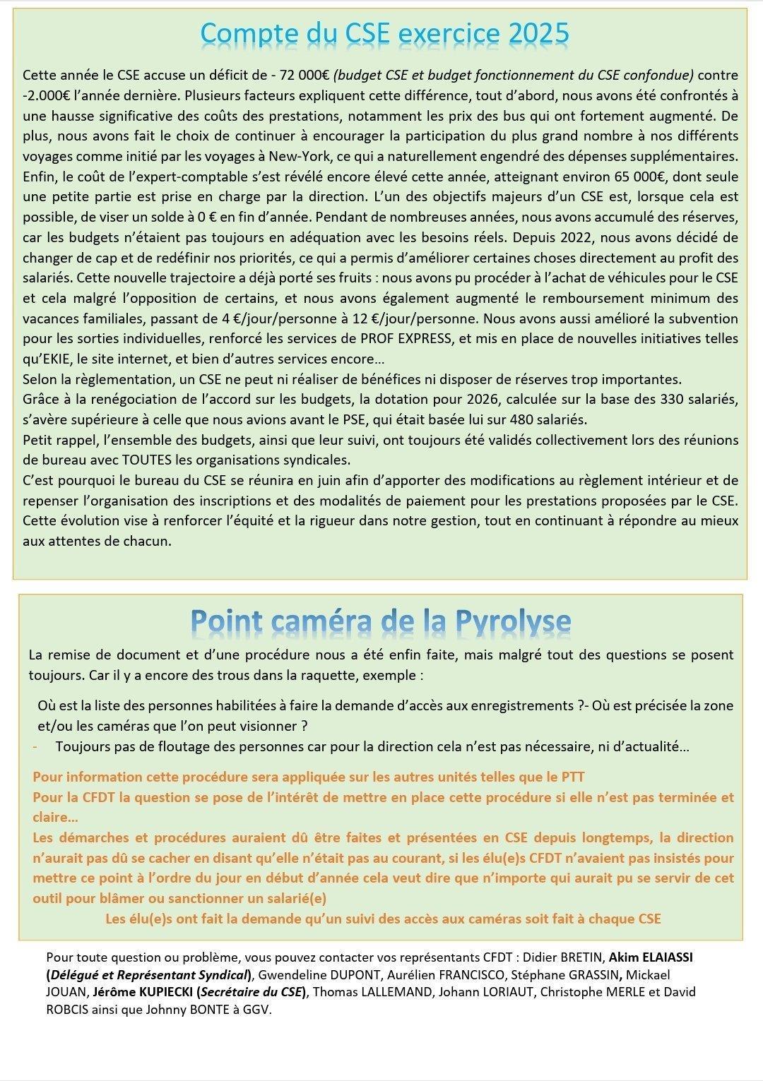 CSE Mai - Informations syndicales CFDT