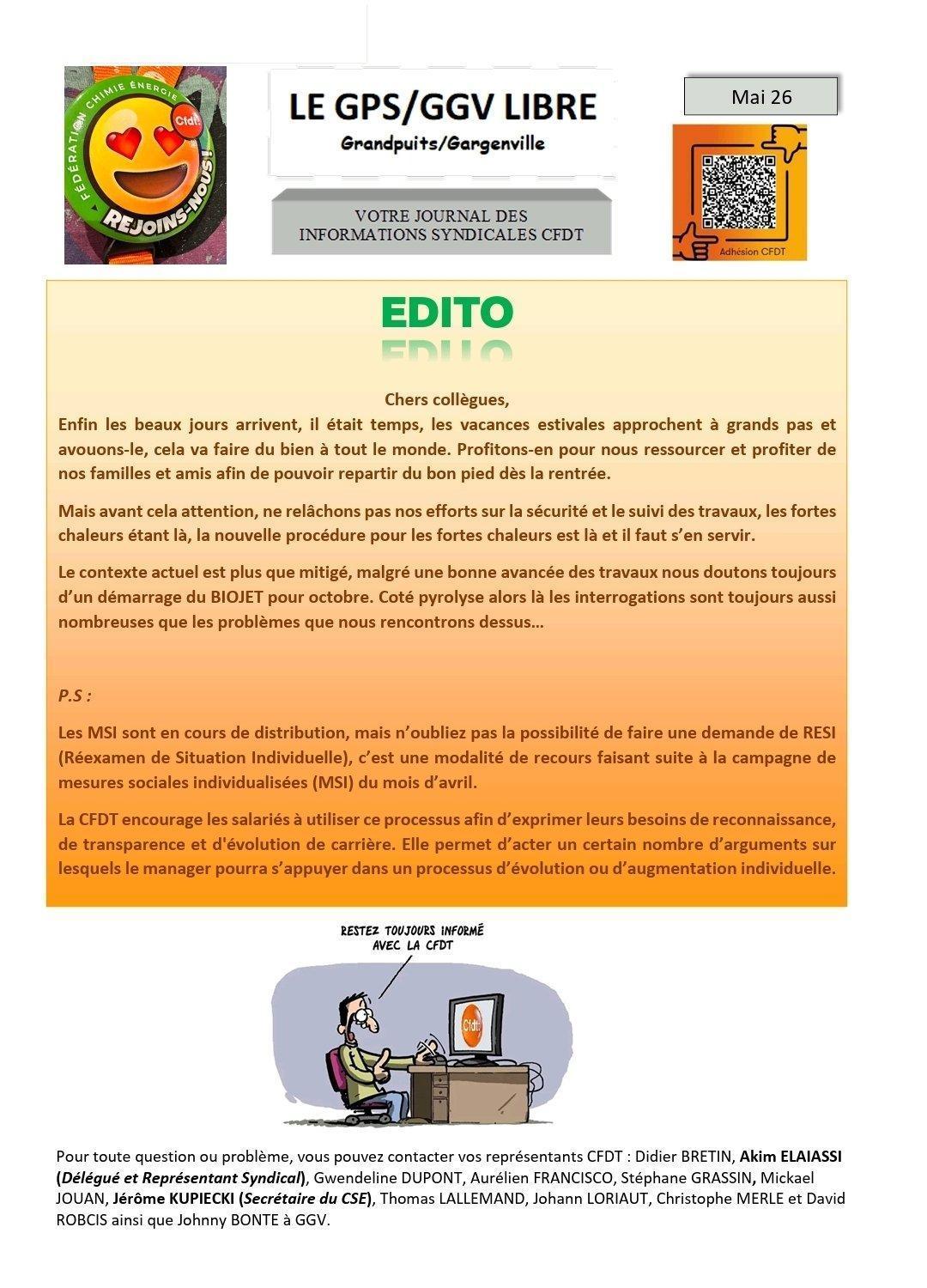 CSE Mai - Informations syndicales CFDT