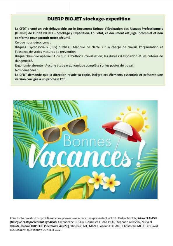 CSE Juin - information syndicales CFDT