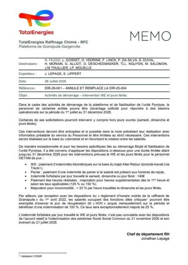 DIR-26-001 – ANNULE ET REMPLACE LA DIR-25-004