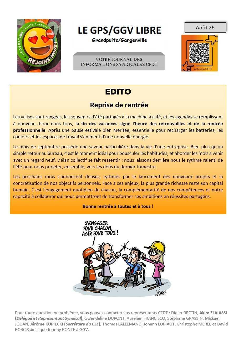 CSE Juillet/Août information syndicales CFDT