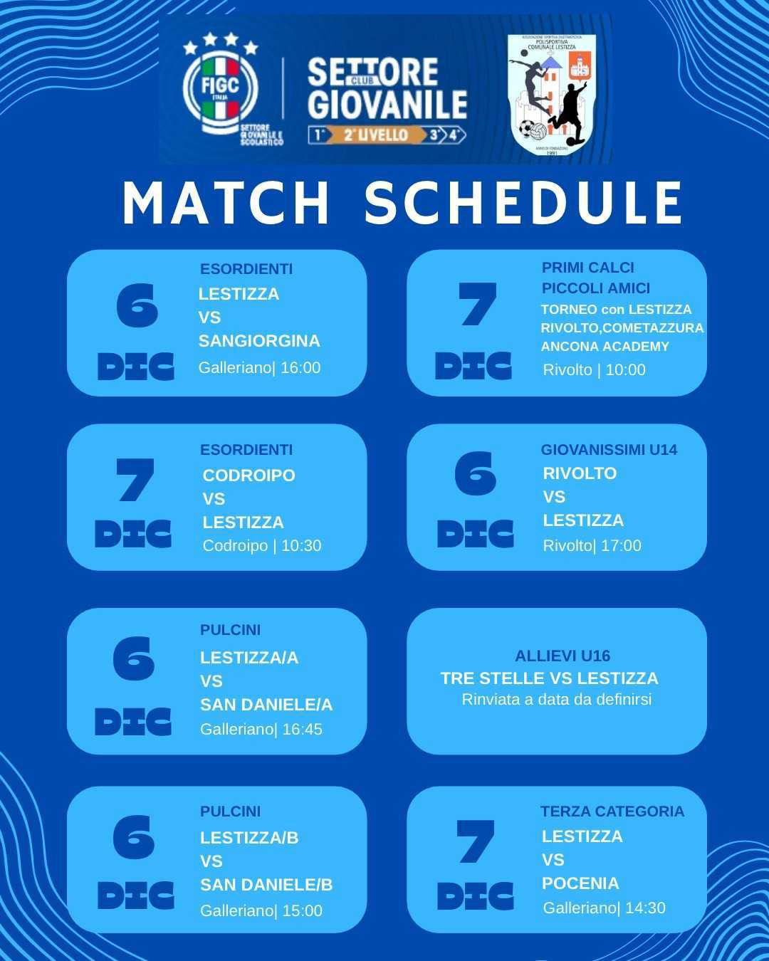 Match schedule