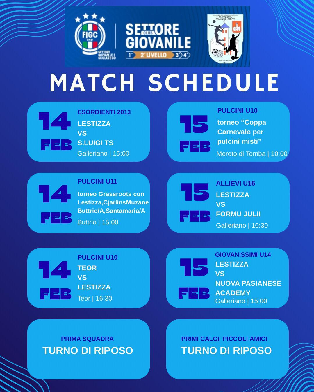 Gli appuntamenti della settimana 