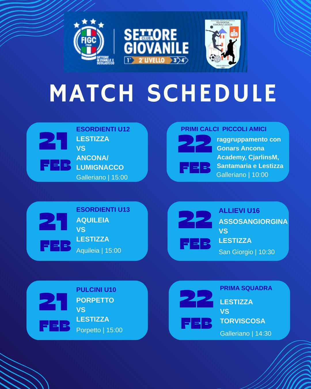 calendario della settimana 