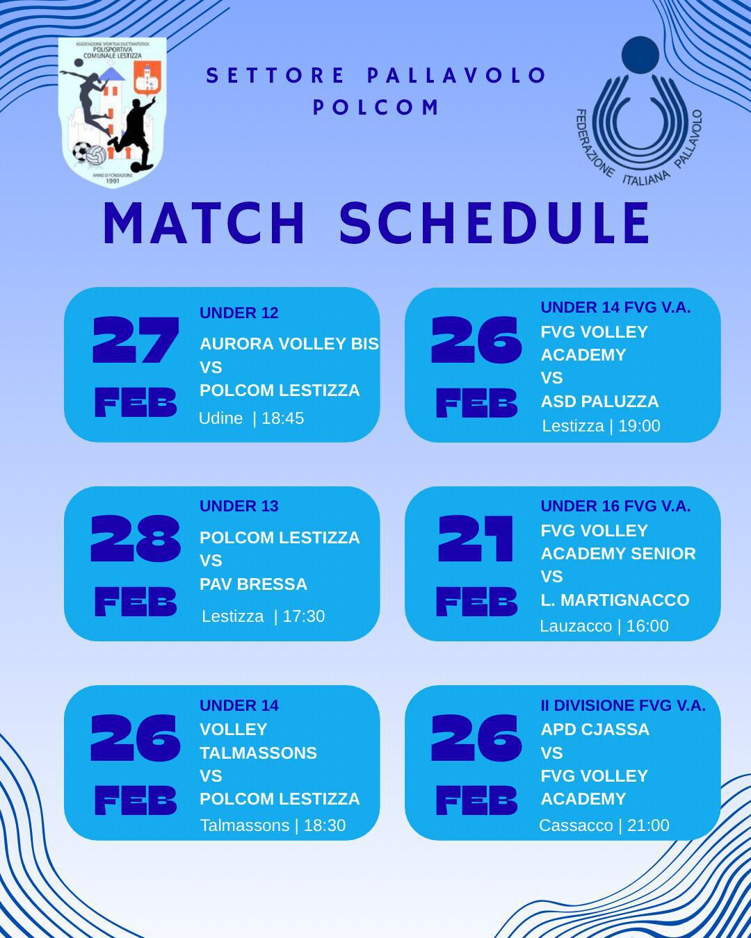 calendario della settimana 