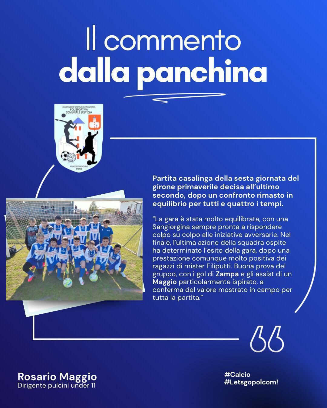 il commento dalla panchina