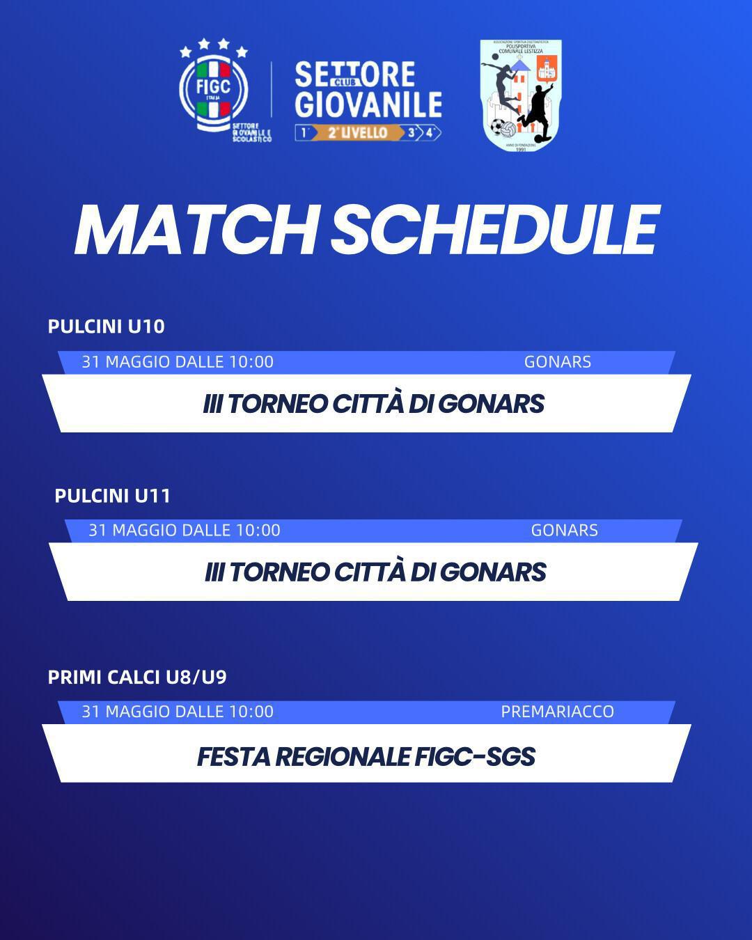 Calendario della settimana