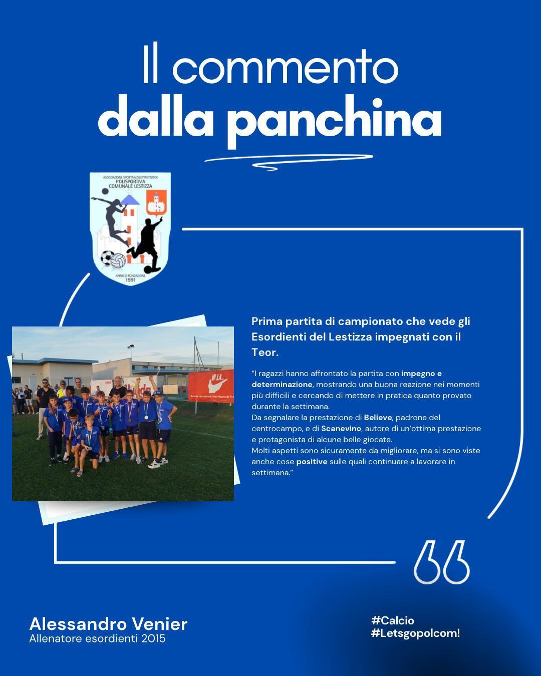 Il commento dalla panchina