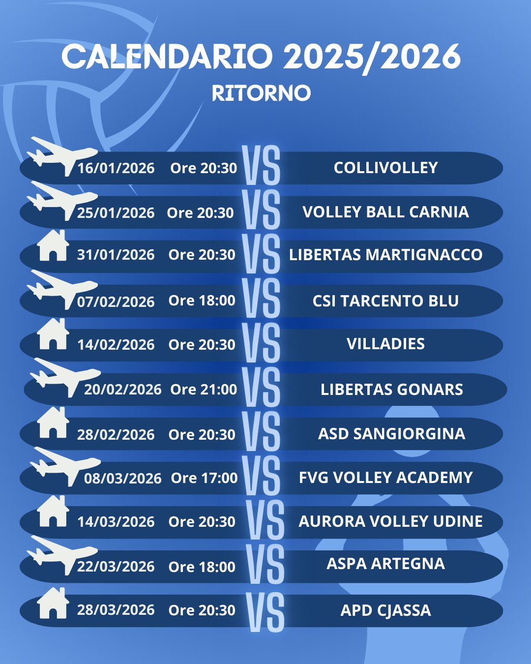 OCT - 2025 - Calendario ritorno