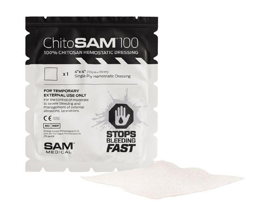 APÓSITO HEMOSTÁTICO CHITOSAM 100 – 10 X 10 CM