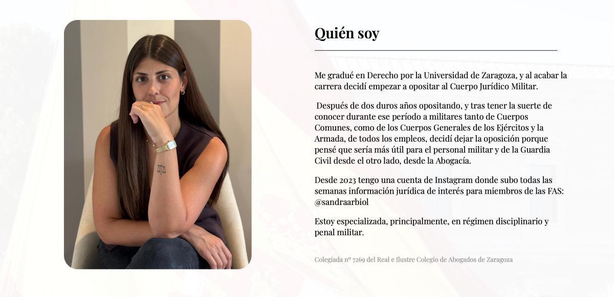 SANDRA ARBIOL | ABOGADA ESPECIALIZADA FUERZAS ARMADAS