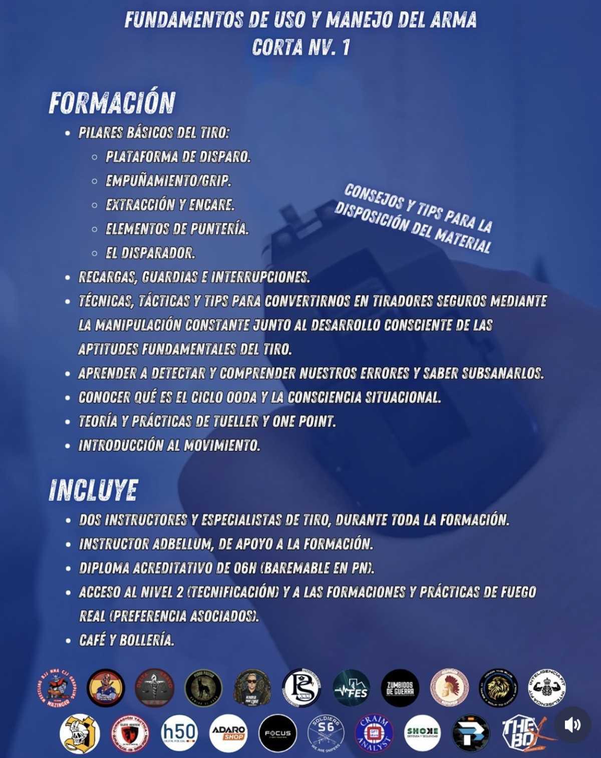 FUNDAMENTOS DEL USO Y MANEJO DEL ARMA CORTA