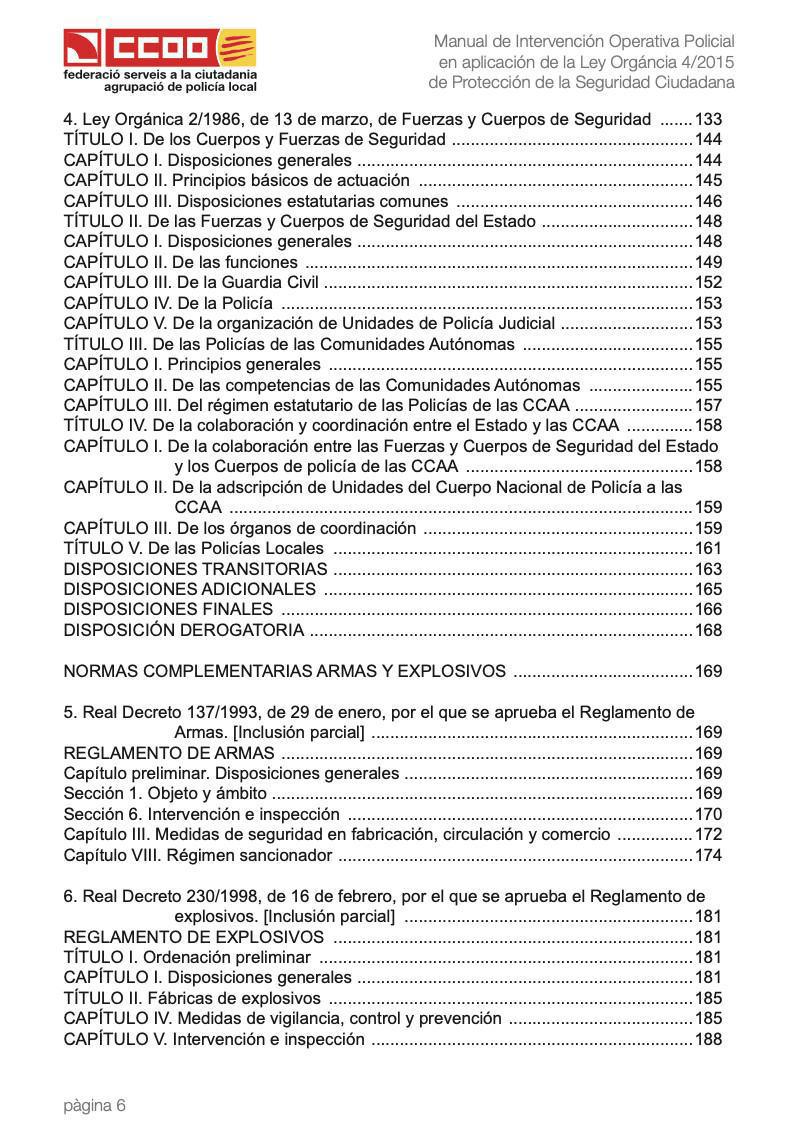 MANUAL INTERVENCIÓN OPERATIVA POLICIAL L.O 4/2015 MANUAL INTERVENCIÓN OPERATIVA POLICIAL L.O 4/2015