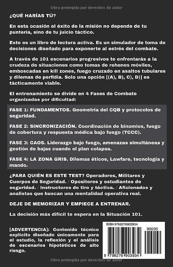 LIBRO 101 SITUACIONES TÁCTICAS EN OPERACIONES ESPECIALES: EL TEST DEFINITIVO