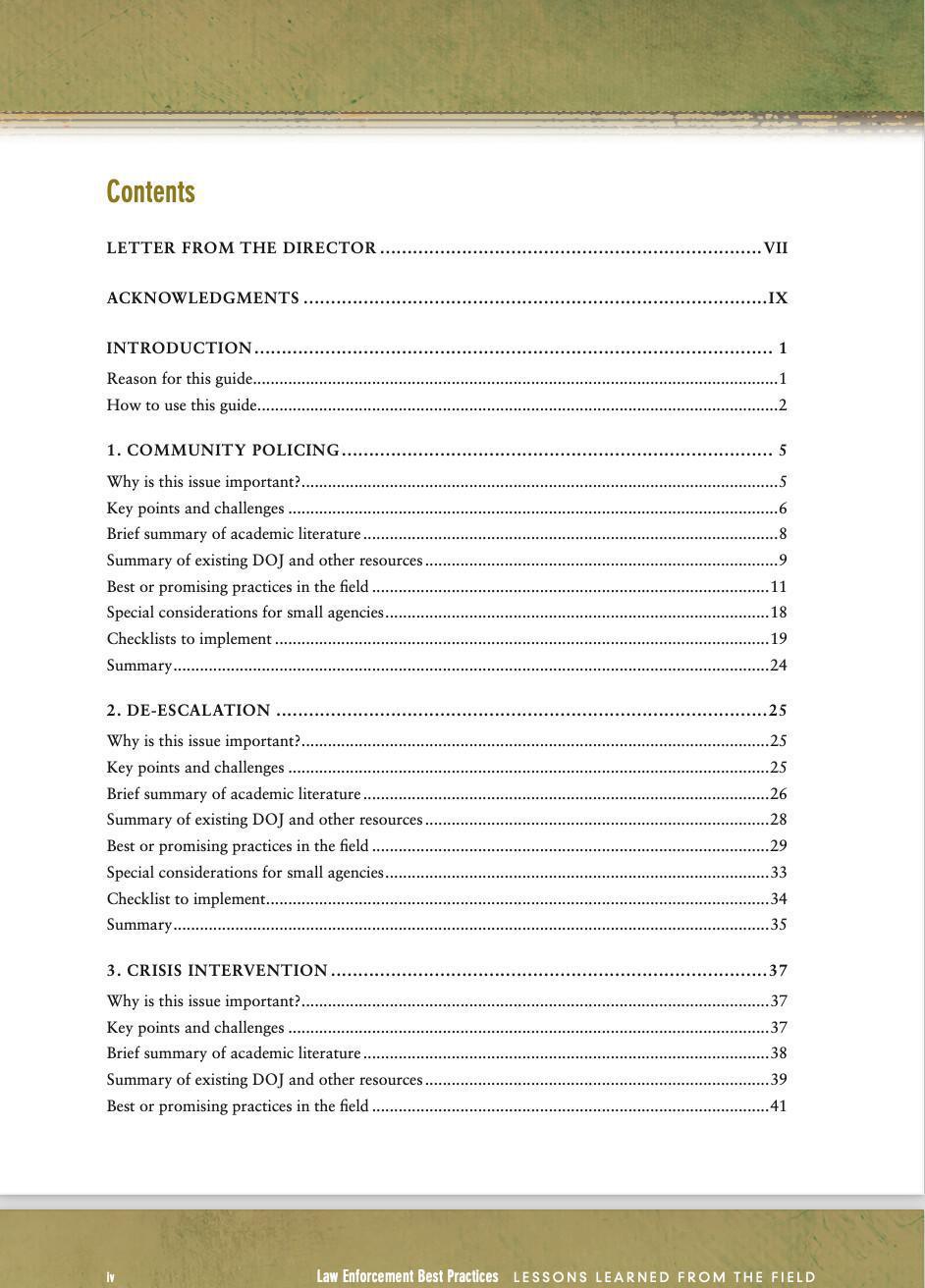 INFORME LECCIONES APRENDIDAS DE LA POLICÍA | 2019 EEUU