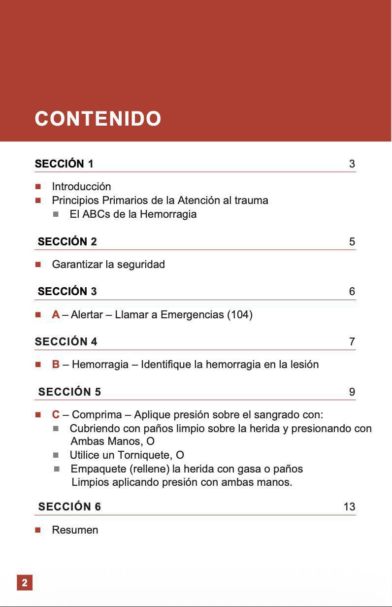 CONTROL DEL SANGRADO (STOP THE BLEED) | COMMITTEE ON TRAUMA