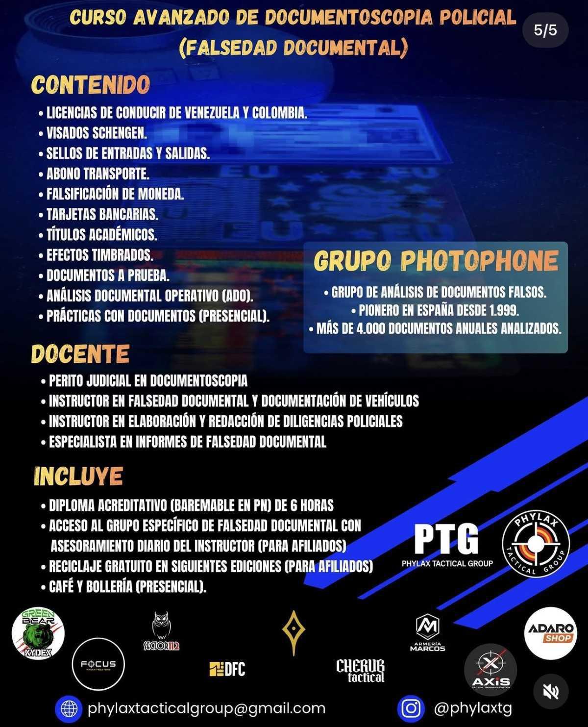  DOCUMENTOSCOPIA BÁSICO + AVANZADO| PHYLAX