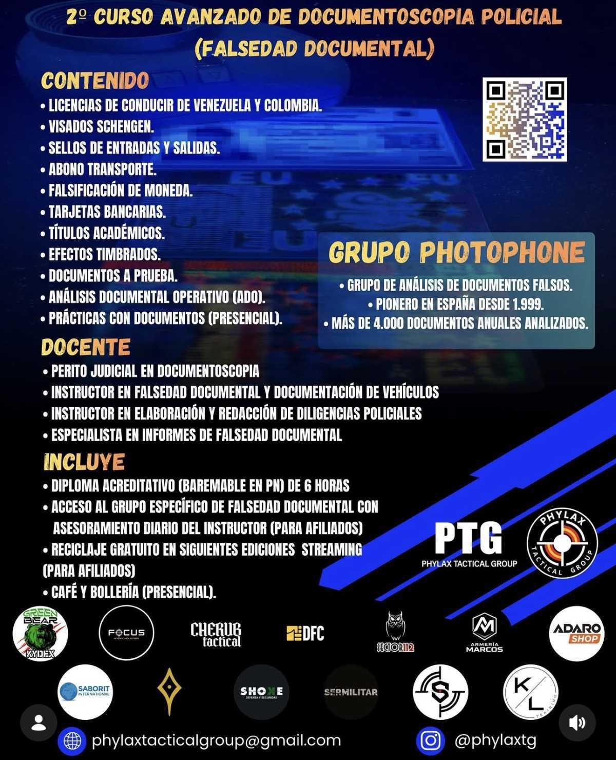 CURSO AVANZADO DOCUMENTOSCOPIA | PHYLAX 