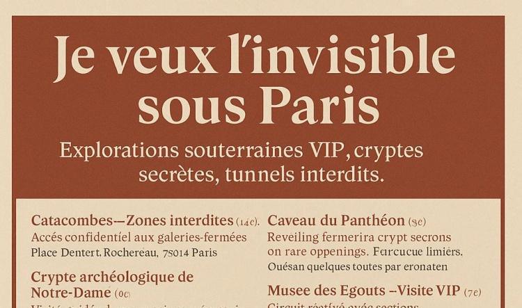 Je veux l’invisible sous Paris