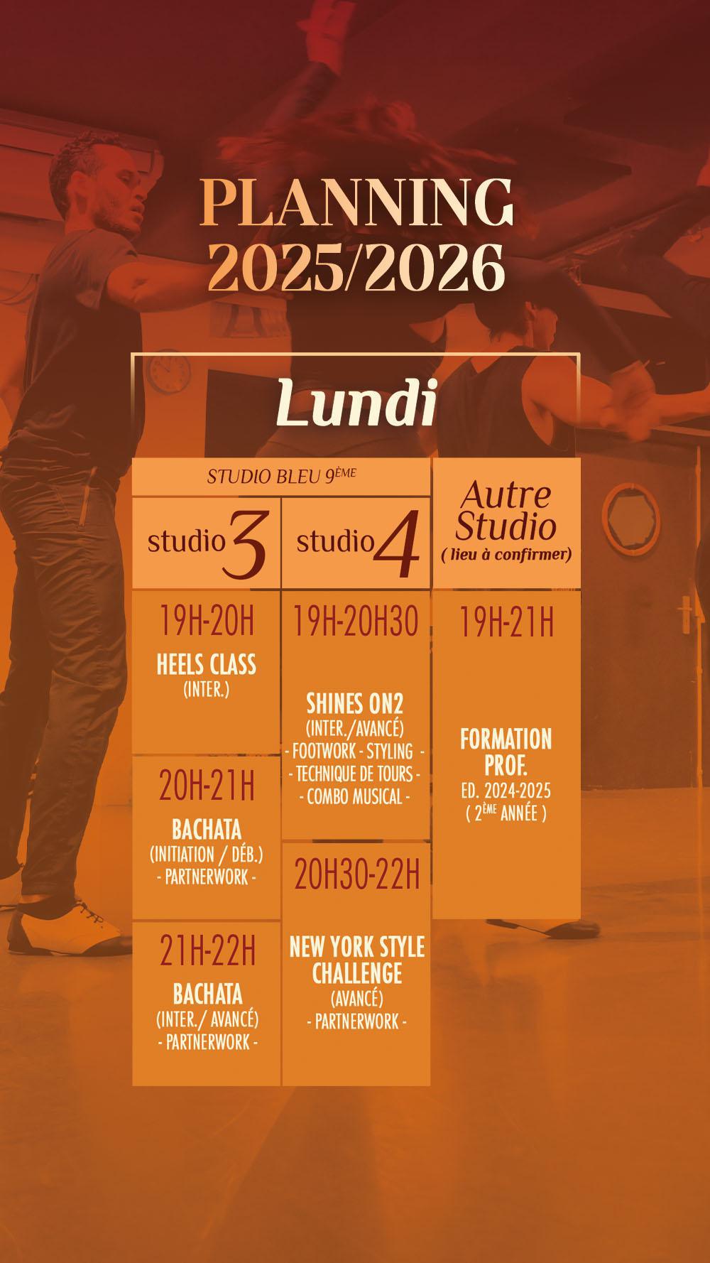 Planning lundi