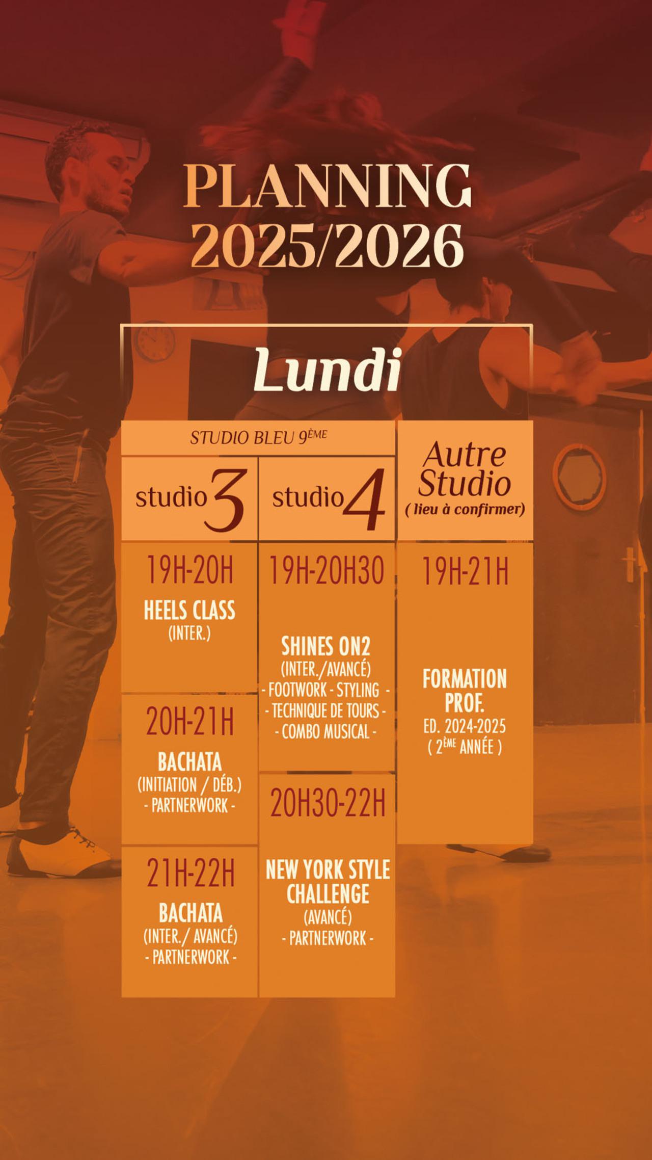 Planning lundi