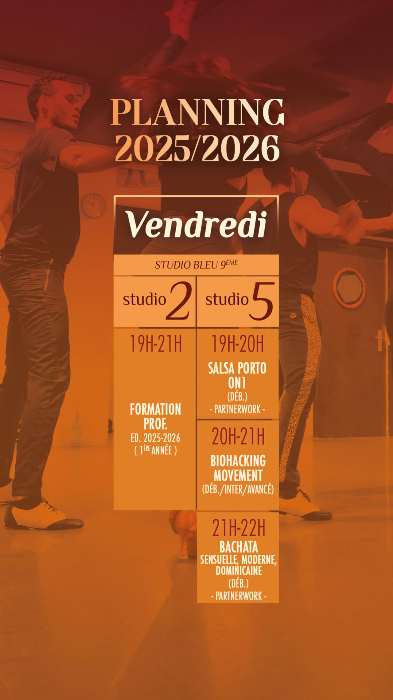 Planning vendredi