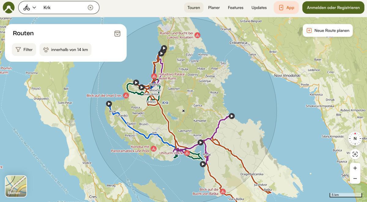 Wandern & Radeln auf KRK