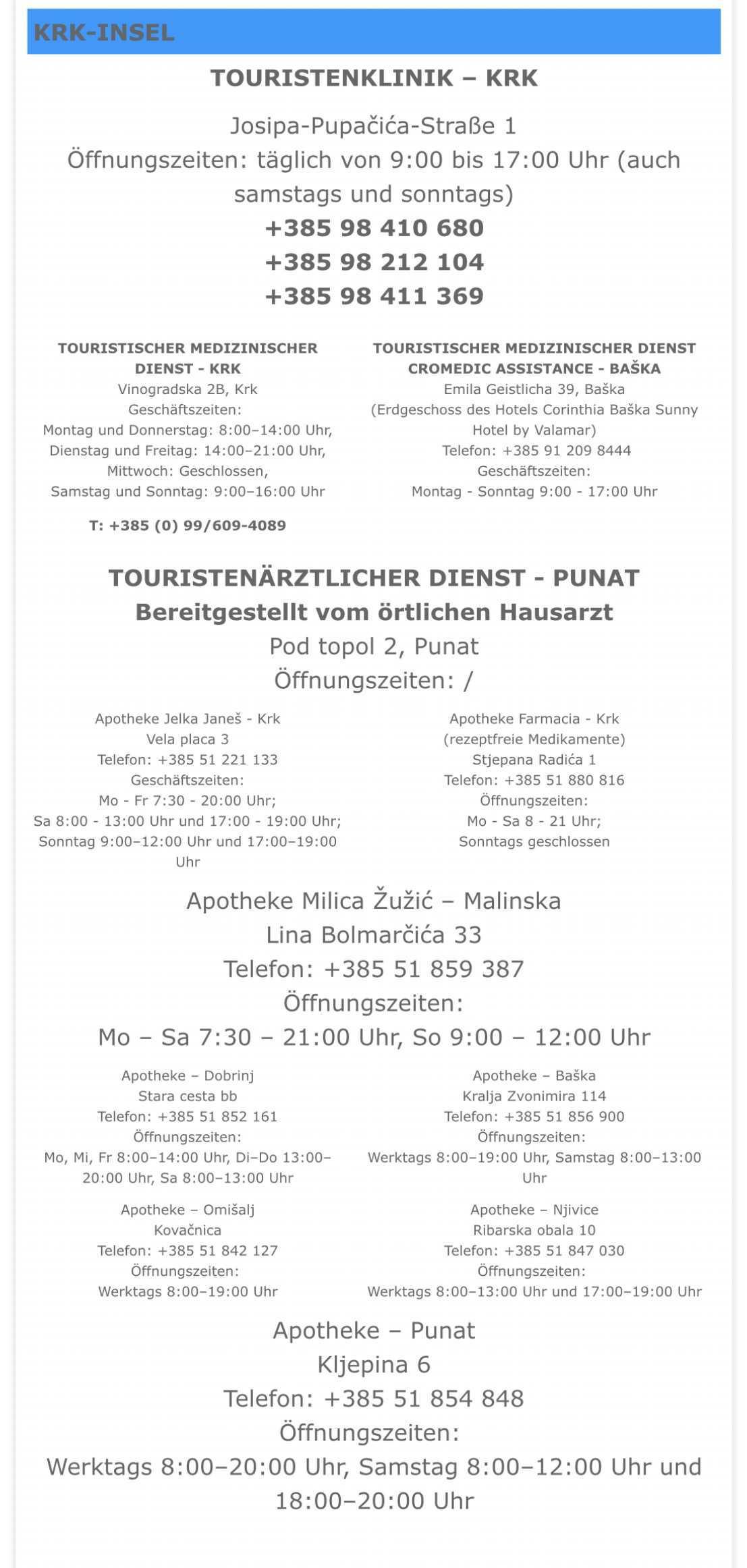 Info Kroatien