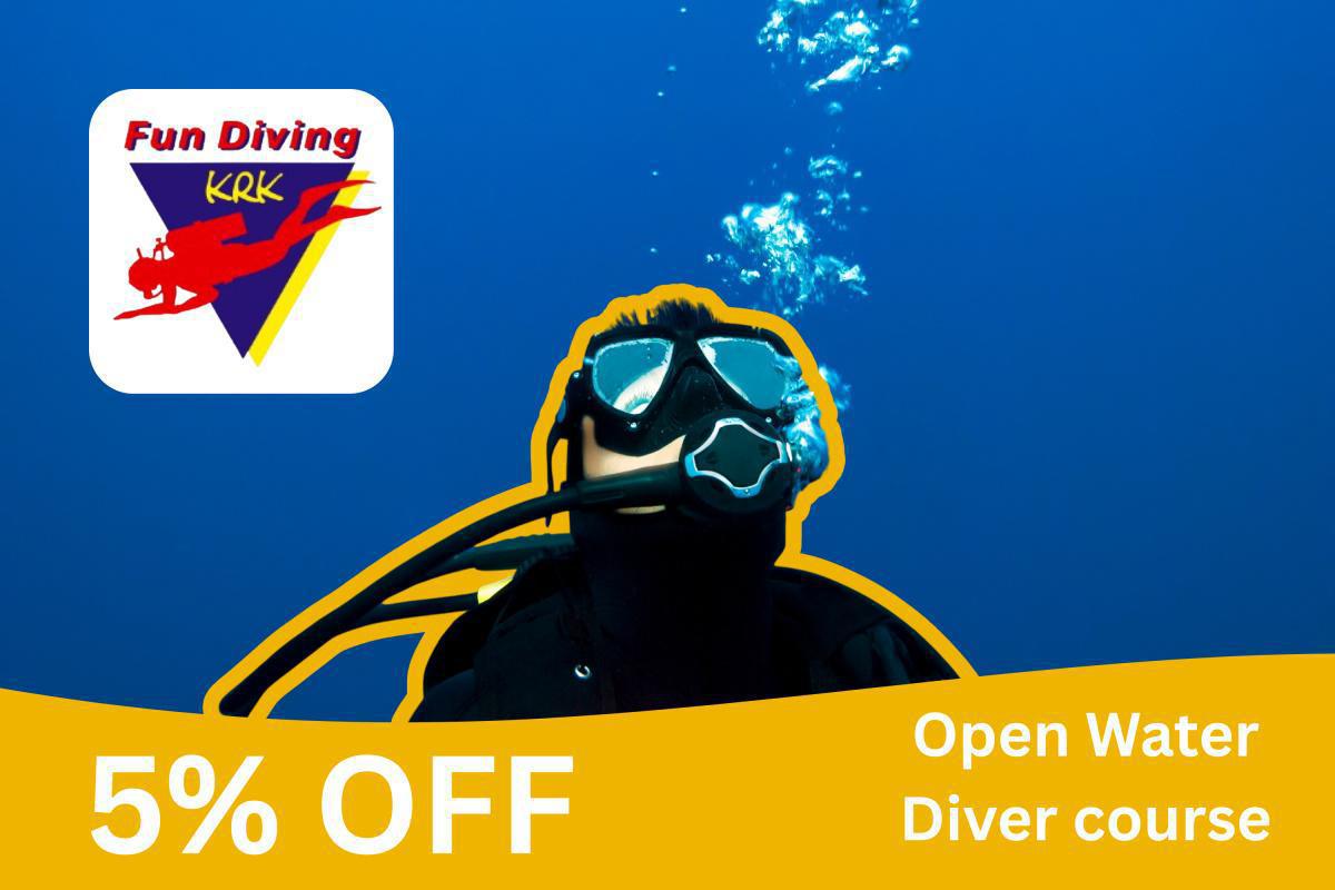 -5% OFF the i.a.c. Open Water Diver Course at Fun Diving Krk. -5% OFF the i.a.c. Open Water Diver Course at Fun Diving Krk.