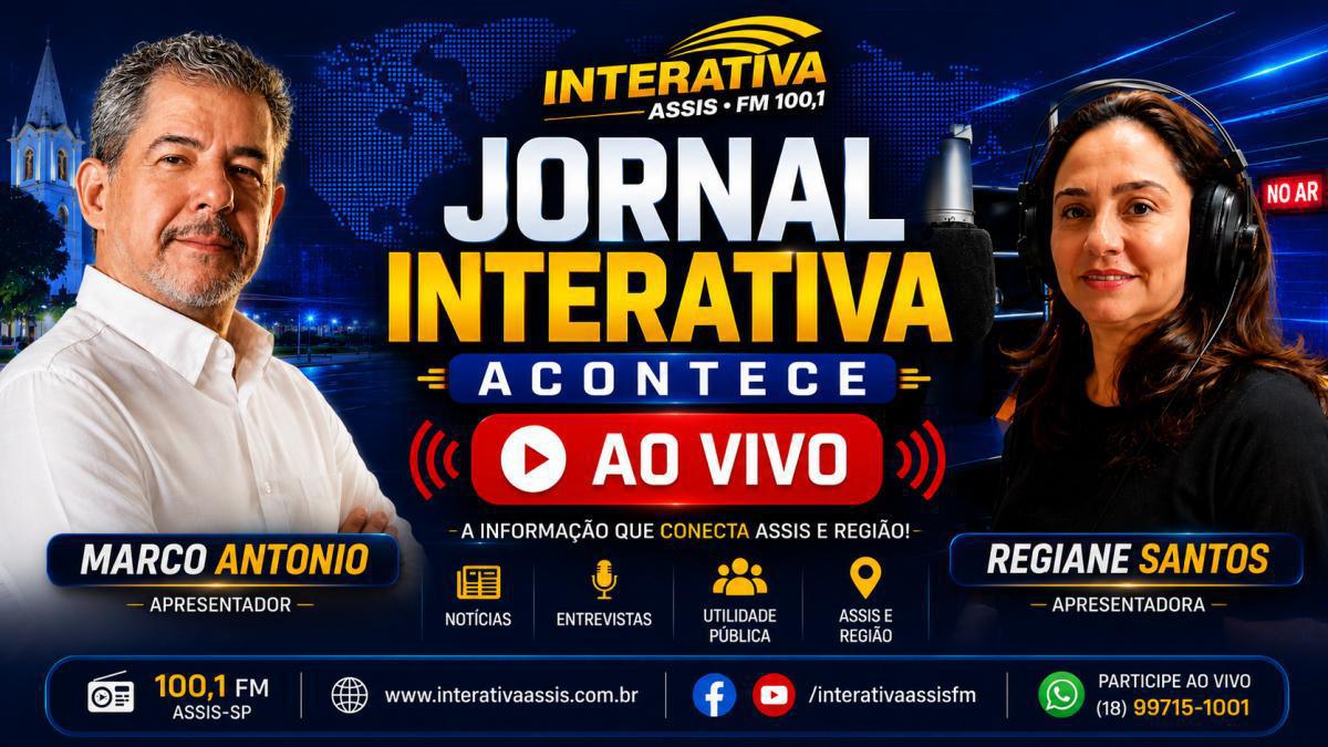 🔴 AO VIVO AGORA | Interativa FM 100,1 Assis-SP | 22 DE JUNHO DE 2026 | Notícias, Entrevistas e Informação 🔴 AO VIVO AGORA | Interativa FM 100,1 Assis-SP | 22 DE JUNHO DE 2026 | Notícias, Entrevistas e Informação