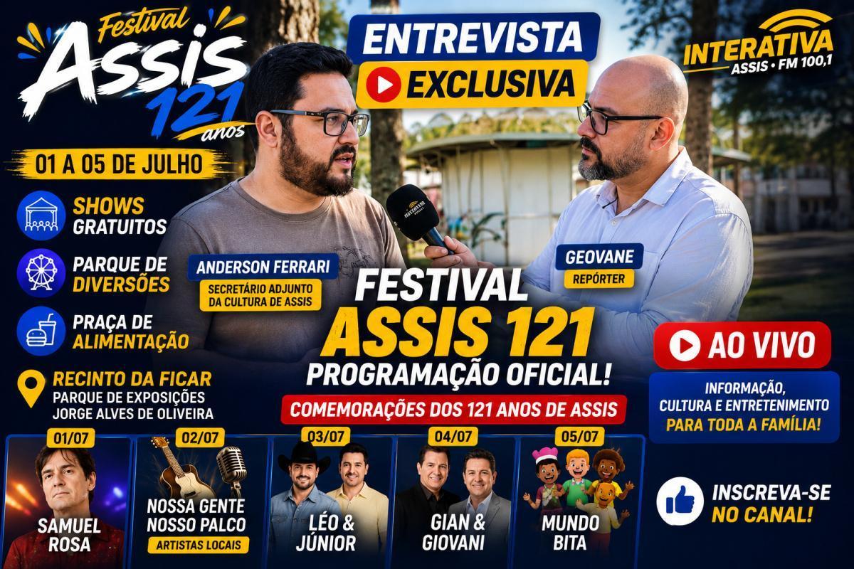 🎉 Festival Assis 121 | Secretário Adjunto da Cultura revela toda a programação oficial | Entrevista Exclusiva 🎉 Festival Assis 121 | Secretário Adjunto da Cultura revela toda a programação oficial | Entrevista Exclusiva