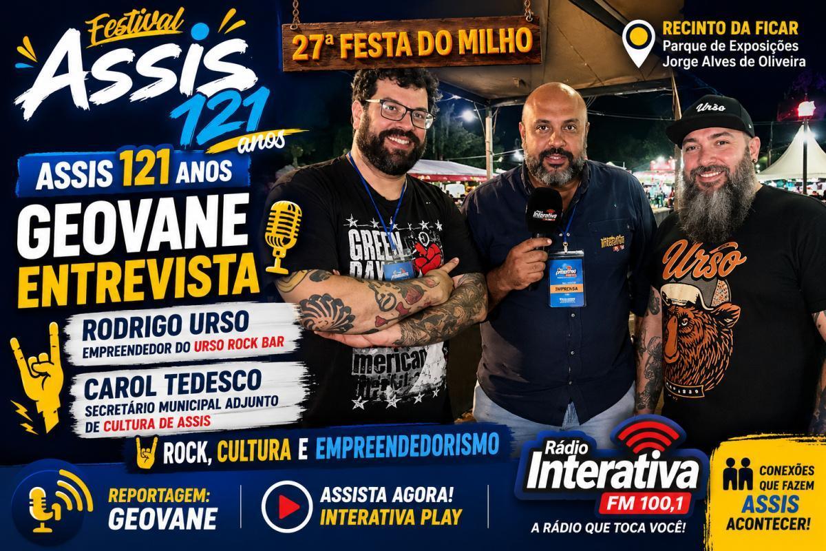 🤘 Assis 121 Anos: Geovane entrevista Rodrigo Urso e Carol Tedesco 🤘 Assis 121 Anos: Geovane entrevista Rodrigo Urso e Carol Tedesco