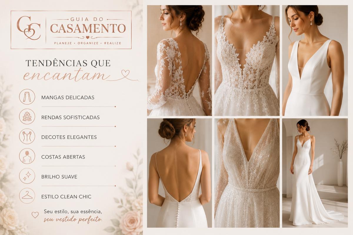 Como escolher o vestido de noiva perfeito para o seu estilo