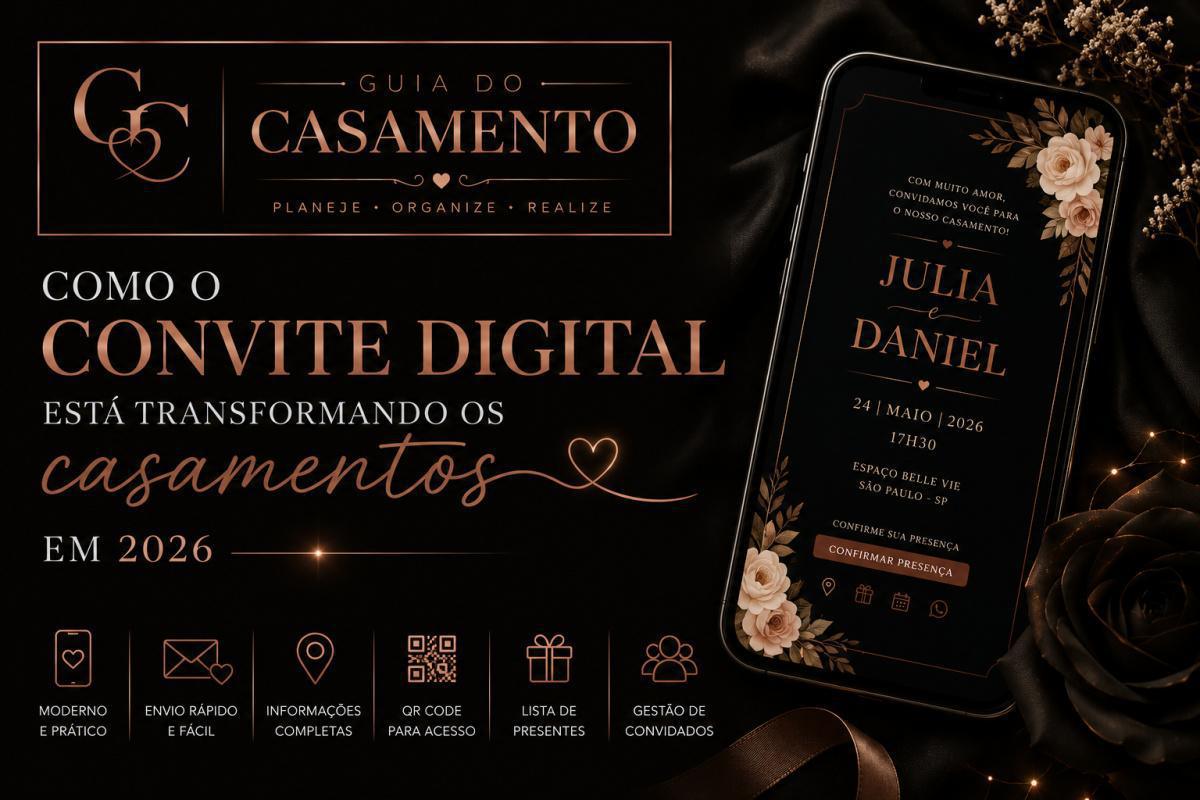Como o convite digital está transformando os casamentos em 2026 Como o convite digital está transformando os casamentos em 2026