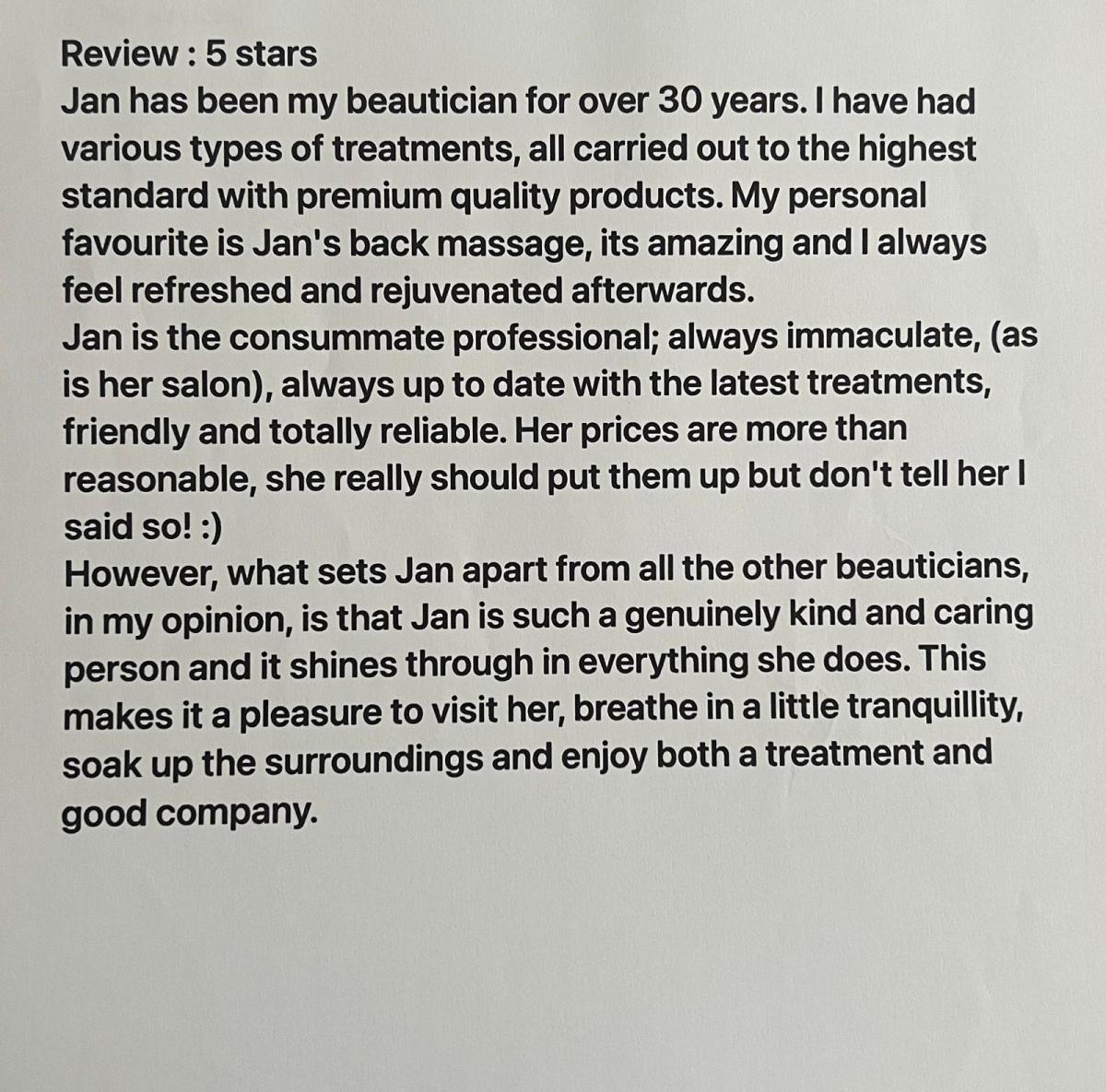 What they are saying about Jan