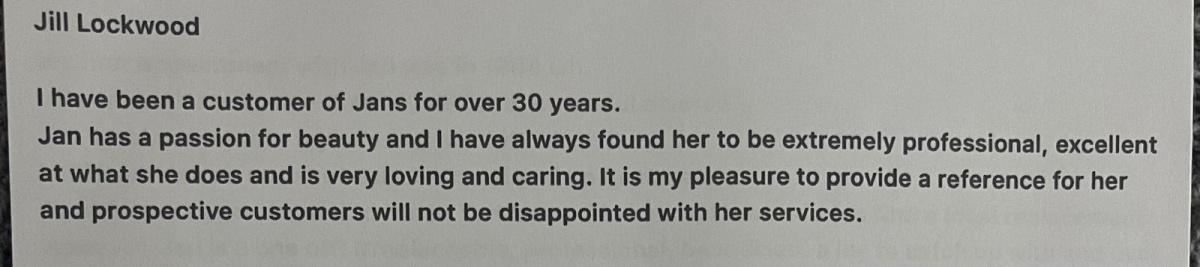 What they are saying about Jan What they are saying about Jan