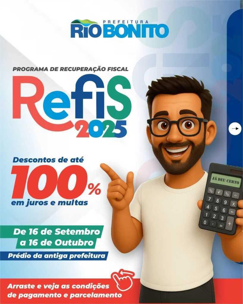 Refis 2025: Prefeitura oferece descontos de até 100% sobre juros e multas