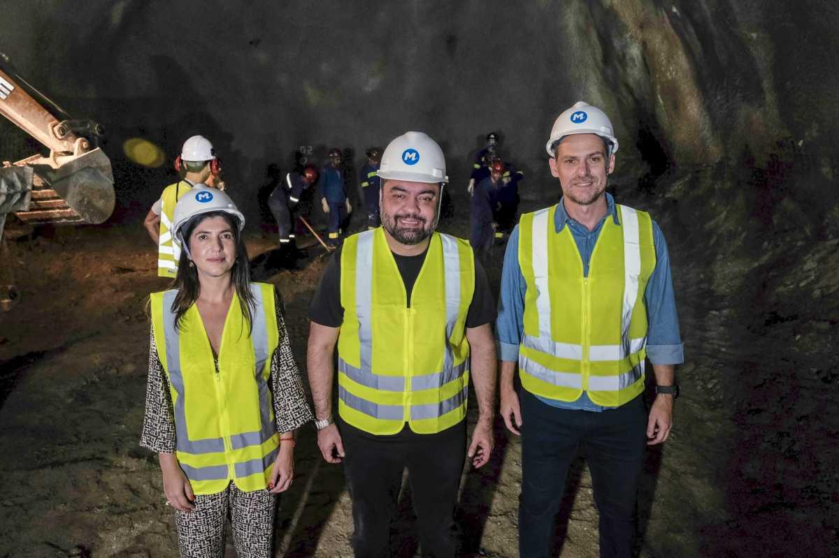 Governador Cláudio Castro vistoria obras da estação de metrô da Gávea no Rio