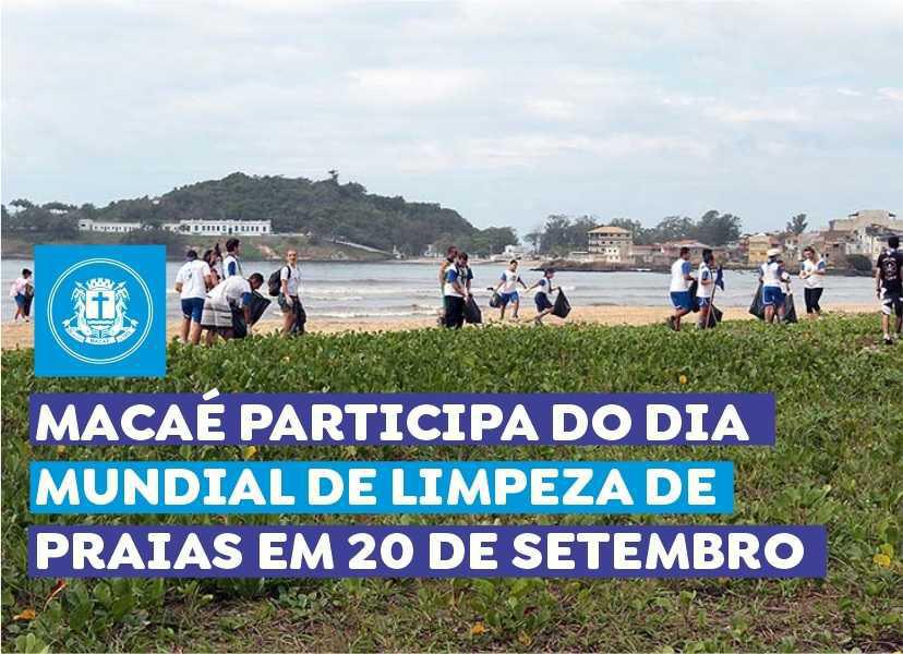 Macaé participa do Dia Mundial de Limpeza de praias em 20 de setembro