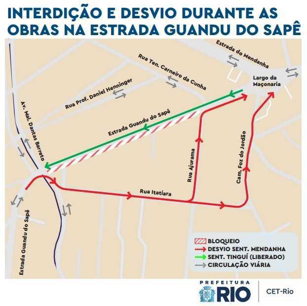 Estrada do Guandu do Sapê terá trecho interditado para obras