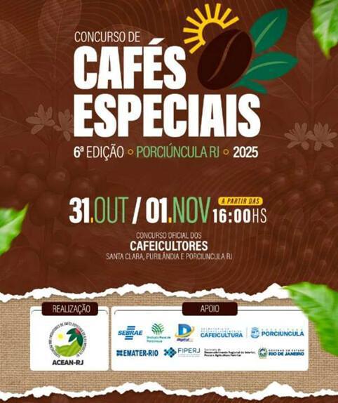 Santa Clara será palco do VI Concurso de Cafés Especiais de Porciúncula